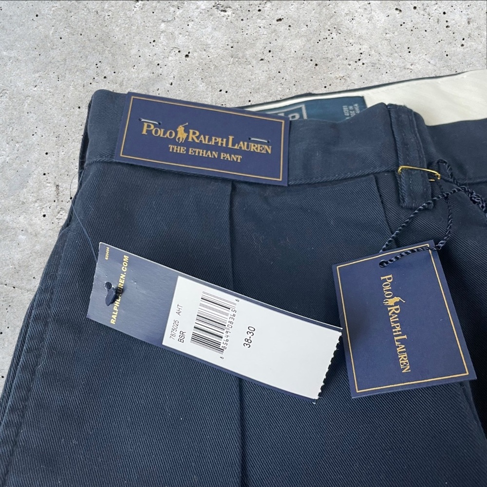 Vintage Polo Ralph Lauren Ethan Pants Mens Size 38x30 Chino Deadstock NEW F249 - Picture 2 of 11